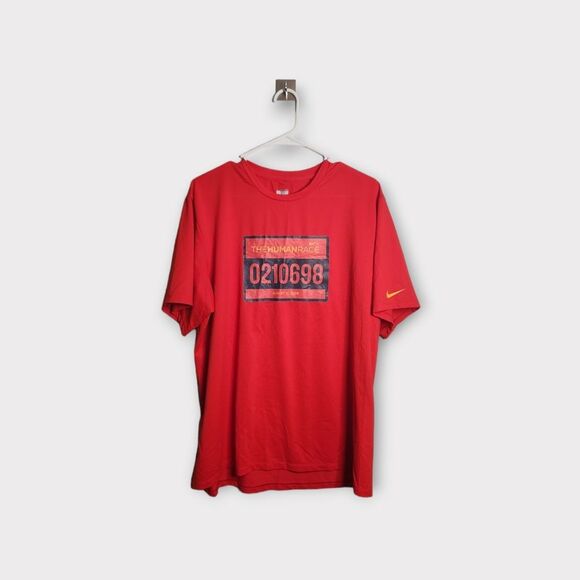 Nike Vintage "The Human Race" 2008 Short Sleeve Athletic Shirt L - Picture 1 of 7